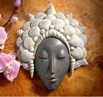 SEASHELL MAIDEN MERMAID WALL PLAQUE SEASHELL MAIDEN MERMAID WALL PLAQUE