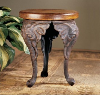 THREE ELEPHANTS OF WISDOM STOOL THREE ELEPHANTS OF WISDOM STOOL